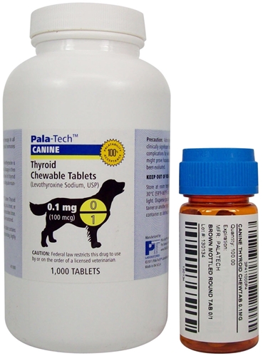 Pala-Tech Canine Thyroid Chewable Tablets, 0.1mg, 180 Count