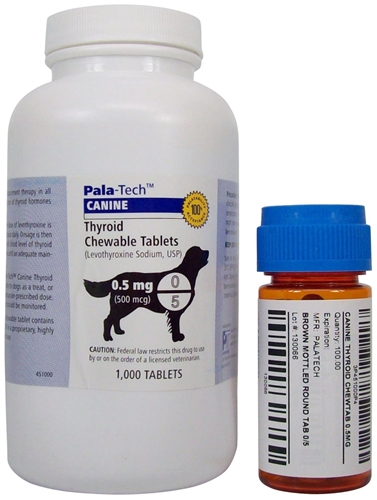 Pala-Tech Canine Thyroid Chewable Tablets, 0.5mg, 180 Count