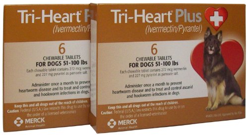 Tri-Heart Plus for Dogs 51-100 lbs, Brown 12 Pack