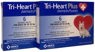 Tri-Heart Plus for Dogs up to 25 lbs, Blue, 12 Pack