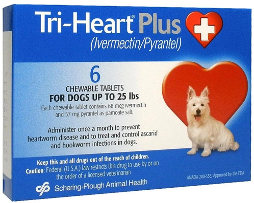 Tri-Heart Plus for Dogs up to 25 lbs, Blue, 6 Pack