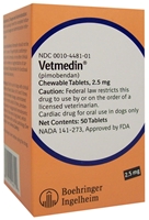 Vetmedin 2.5mg, 50 Chewable Tablets