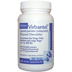 Virbantel Chewable Tablets for Small Dogs and Puppies, Each Tablet