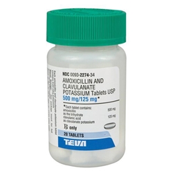 Amoxicillin 500 mg Clavulanate Potassium 125 mg, 210 Tablets