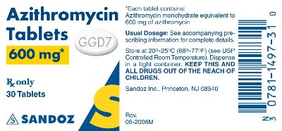 Azithromycin 600 mg, 30 Tablets