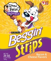 Beggin Strips Bacon & Cheese Flavor, 25 oz - 4 Pack