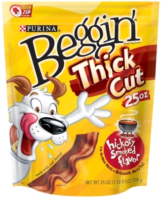 Beggin' Strips Thick Cut Hickory Smoked Flavor, 25 oz - 4 Pack