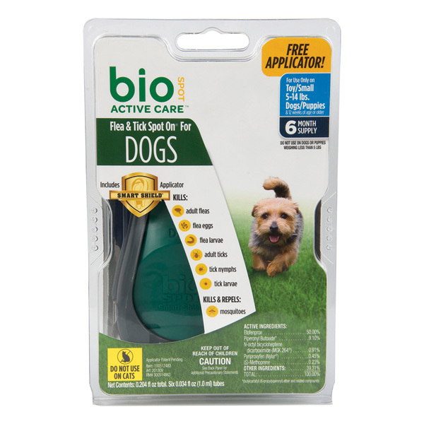 Bio Spot Active Care Flea & Tick Spot On for Dogs 5-14 lbs, 6 Pack : VetDepot.com