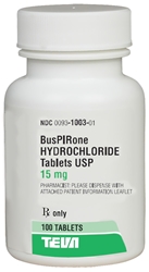 Buspirone 15 mg, 100 Tablets