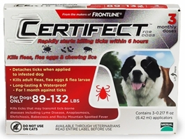 Certifect for Dogs 89-132 lbs, 3 Month (Red)