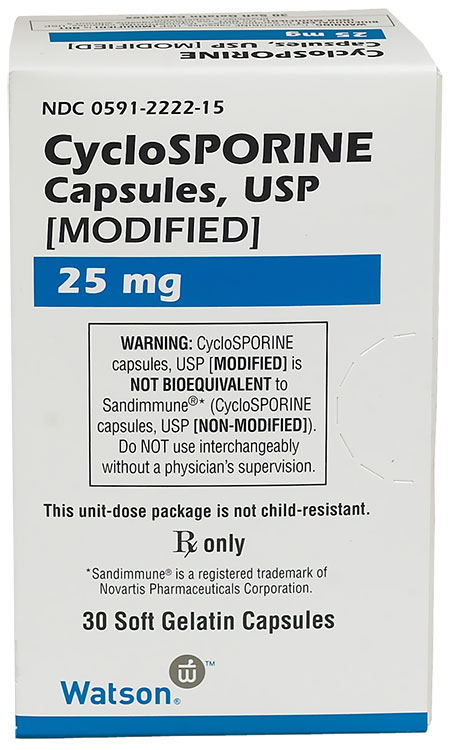 Cyclosporine (modified) 25 mg, 30 Capsules