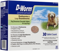 D-Worm for Large Dogs, 30 Chewable Tablets