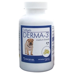 Derma-3 Softgels for Medium Dogs, 60 Capsules