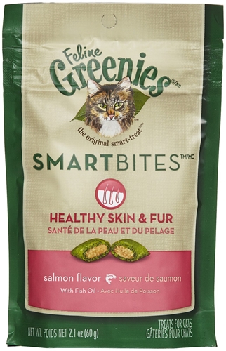 Feline Greenies SmartBites Healthy Skin & Fur Salmon Flavor, 2.1 oz : VetDepot.com