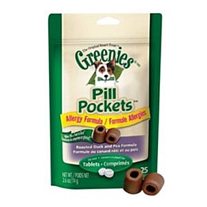 Greenies Pill Pockets Allergy Formula Treats for Dogs, 25 Capsules - 6 Pack