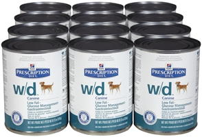 Hills Prescription Diet w/d Canine Low-Fat Glucose Management Gastrointestinal Canned Food, 12 x 13 oz