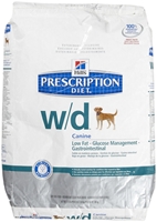 Hills Prescription Diet w/d Canine Low-Fat Glucose Management Gastrointestinal Dry Food, 17.6 lbs