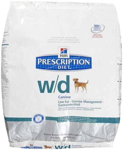 Hill's Prescription Diet w/d Canine Low-Fat Glucose Management Gastrointestinal Dry Food, 27.5 lbs