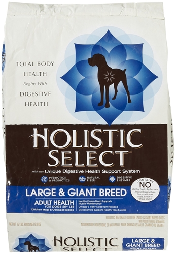 Holistic Select Large Breed Dog Food Chicken & Oatmeal, 15 lb