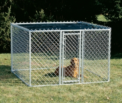 K9 Chain-Link Kennel, 6' x 6' x 4'