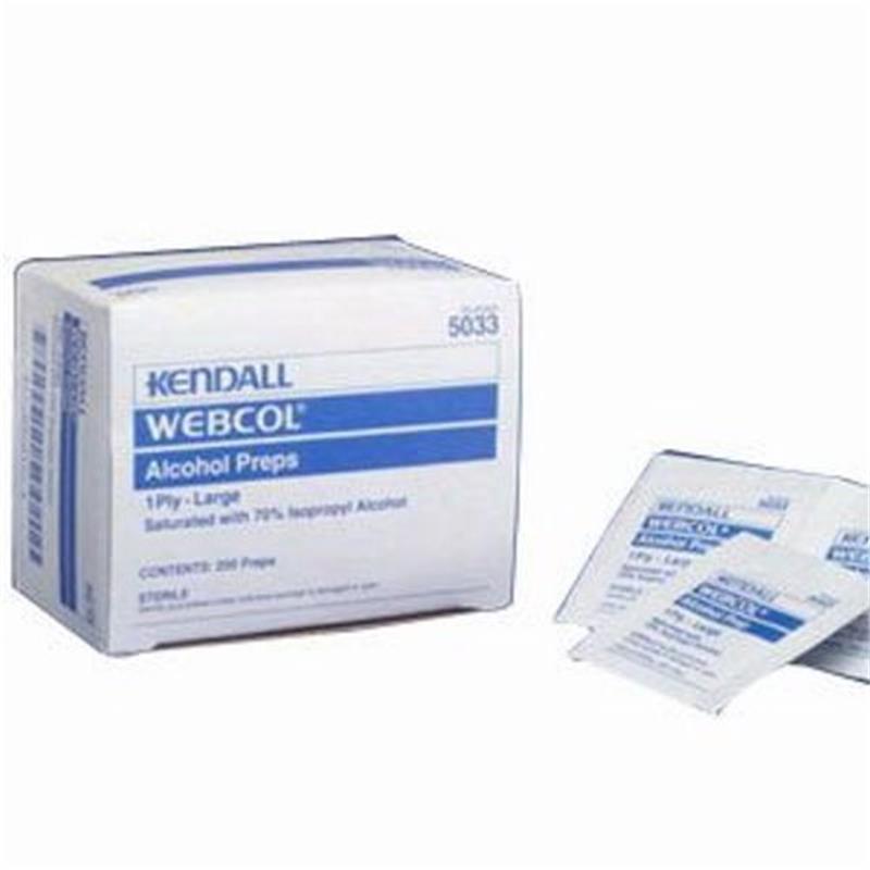 Kendall Webcol Alcohol Prep Pads Medium 2 Ply, 200