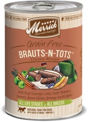 Merrick Grain Free Brauts-N-Tots Canned Dog Food, 13.2 oz - 12 Pack