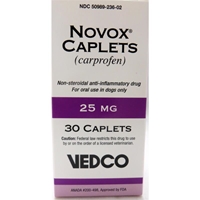 Novox 25 mg, 30 Caplets (Carprofen) : VetDepot.com