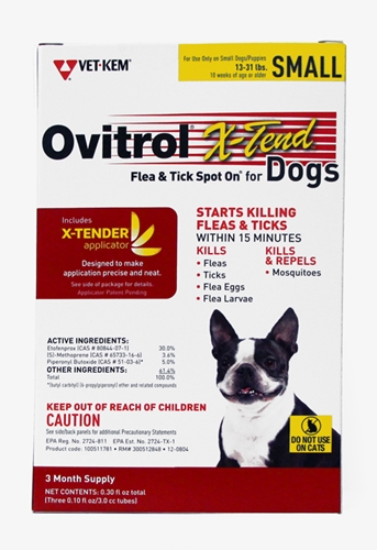 Ovitrol X-Tend for Small Dogs 13-31 lbs, 3 Month (Yellow)