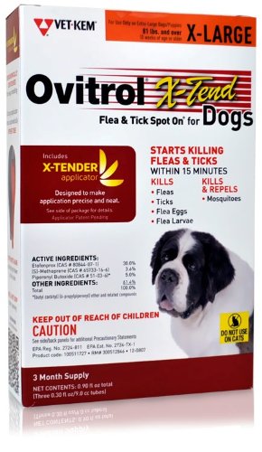 Ovitrol X-Tend for X-Large Dogs 81 lbs and Over, 3 Month (Orange)