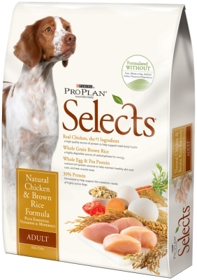 Pro Plan Selects Dog Food Natural Chicken & Brown Rice, 17.5 lb