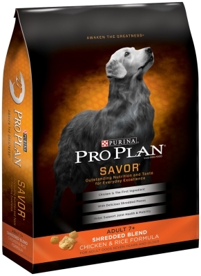 Pro Plan Senior 7+ Shredded Blend Dog Food Chicken & Rice, 18 lb