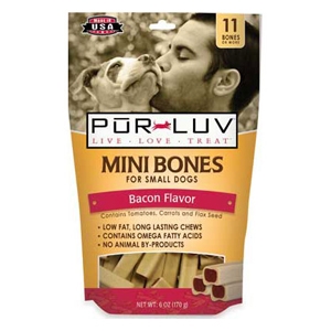 Pur Luv Mini Bones Bacon Flavor, 11 Bones : VetDepot.com