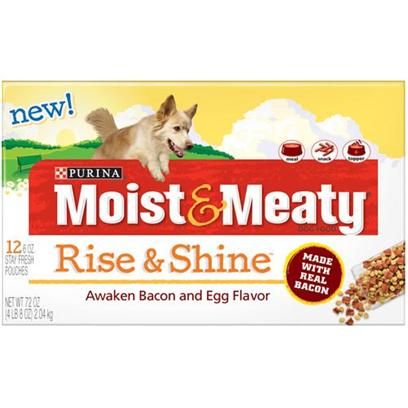 Purina Moist & Meaty Dog Food Bacon & Egg, 72 oz - 6 Pack