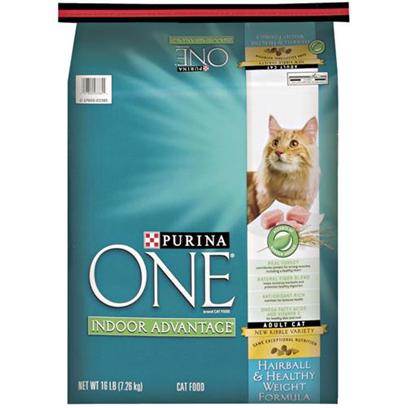 Purina One Advanced Hairball & Healthy Weight Cat Food, 16 lb