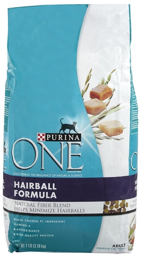 Purina One Hairball Formula Cat Food, 7 lb - 4 Pack