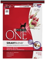 Purina One SmartBlend Dog Food Small Bites Beef & Rice, 31.1 lb