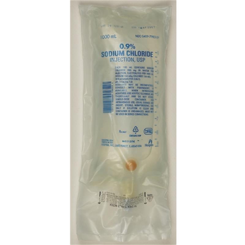 Saline (Sodium Chloride) 0.9%, 1000 ml