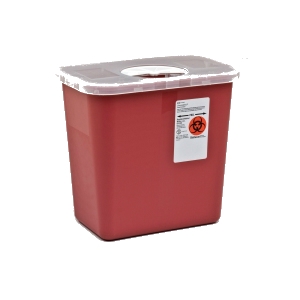 Sharps Container with Rotor Opening Lid, 2 gal