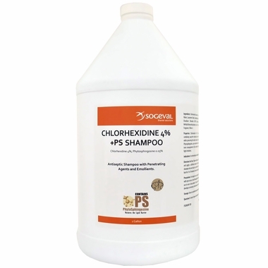 Sogeval Chlorhexidine 4% Shampoo for Dogs, Cats, and Horses, 1 gal