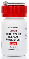 Terbutaline Sulfate 2.5 mg, 60 Tablets