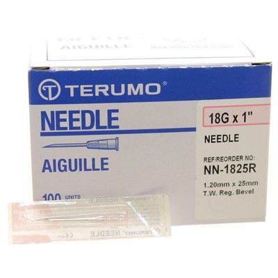 Terumo Needles 18 gauge x 1" (Thin Wall) - 100 Pack : VetDepot.com