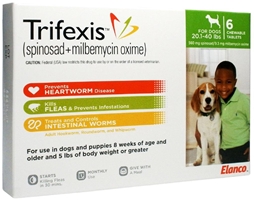 Trifexis for Dogs 20.1-40 lbs, 6 Chewable Tablets (Green)