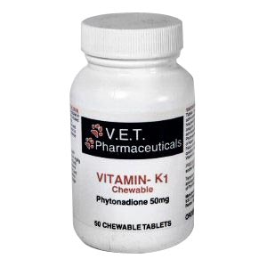 V.E.T. Pharmaceuticals Vitamin K1 50 mg, 50 Chewable Tablets