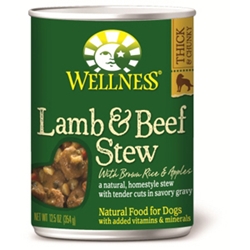 Wellness Lamb & Beef Stew Dog Food, 12.5 oz - 12 Pack