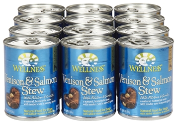 Wellness Venison & Salmon Stew Dog Food, 12.5 oz - 12 Pack