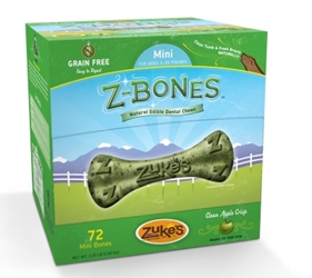 Z-Bone Dental Treats Clean Apple Crisp Mini, 72 ct