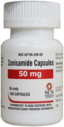 Zonisamide 50 mg, 100 Capsules