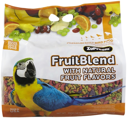 ZuPreem FruitBlend Bird Food for Large Birds, 12 lb